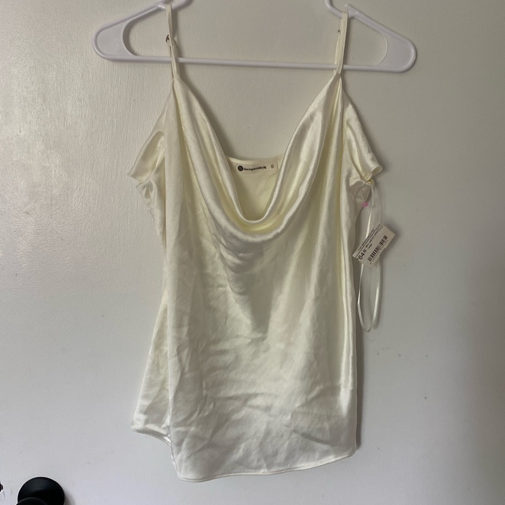 White silky brand new with tags, the impeccable, pig cream, large silky tank top